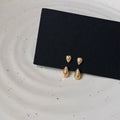 Light Luxury Minimalist 14K Gold Plated Copper Teardrop Two-Way Stud Earrings for Women