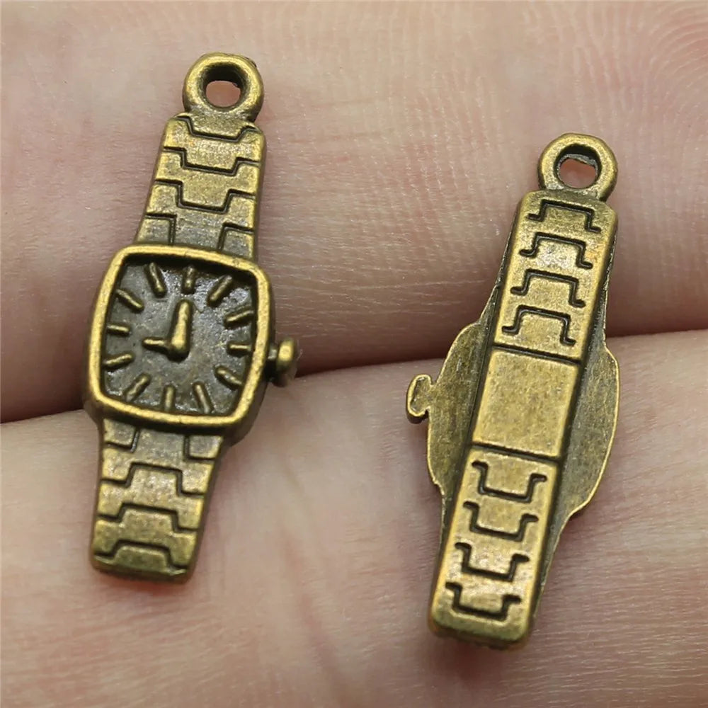23x9mm 1.4g Multi-Color Zinc Alloy Watch Charm Pendant for Necklace Bracelet DIY Jewelry Making
