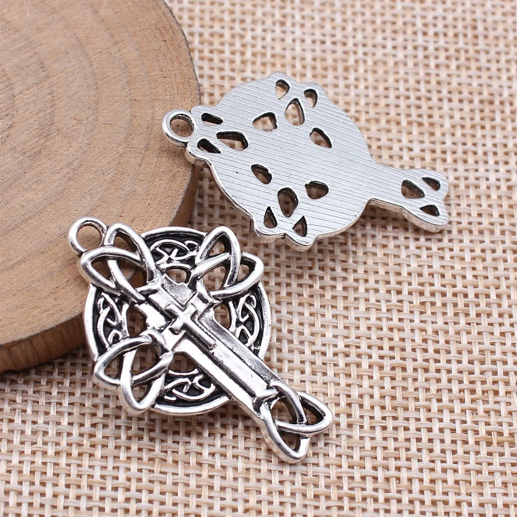 24x37mm 4.2g Multicolor Zinc Alloy Celtic Knot Cross Charm Pendant for Necklace Bracelet Making
