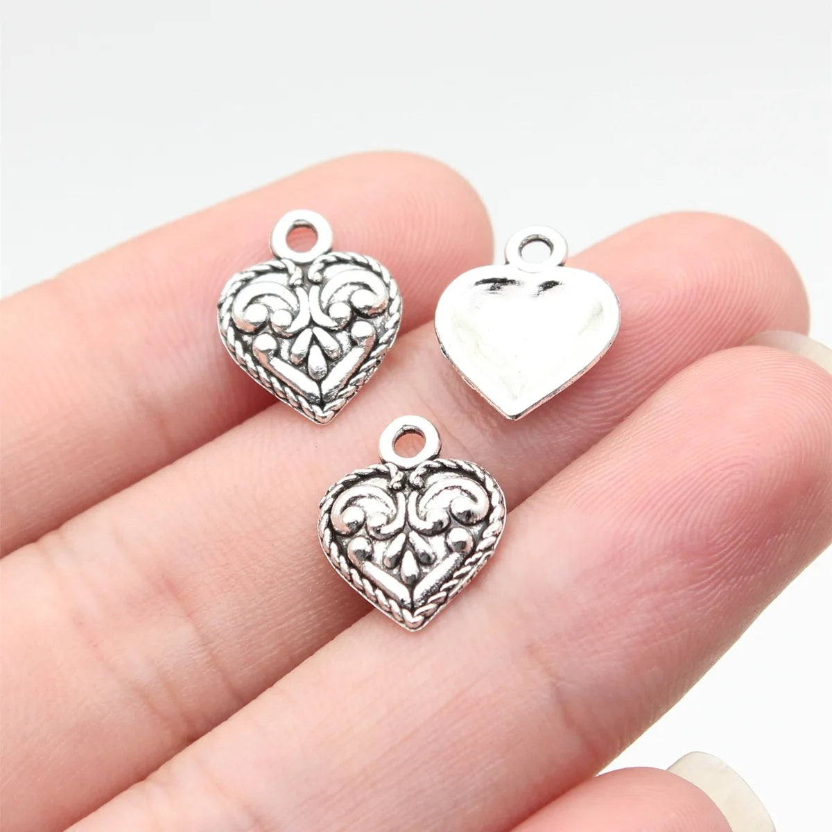 15x11mm 0.62g Multicolor Zinc Alloy Heart Charm Pendant for DIY Necklace Bracelet Making