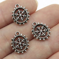 15x11mm 0.8g Antique Silver Zinc Alloy Oval Snowflake Charm Pendant for Christmas DIY Jewelry