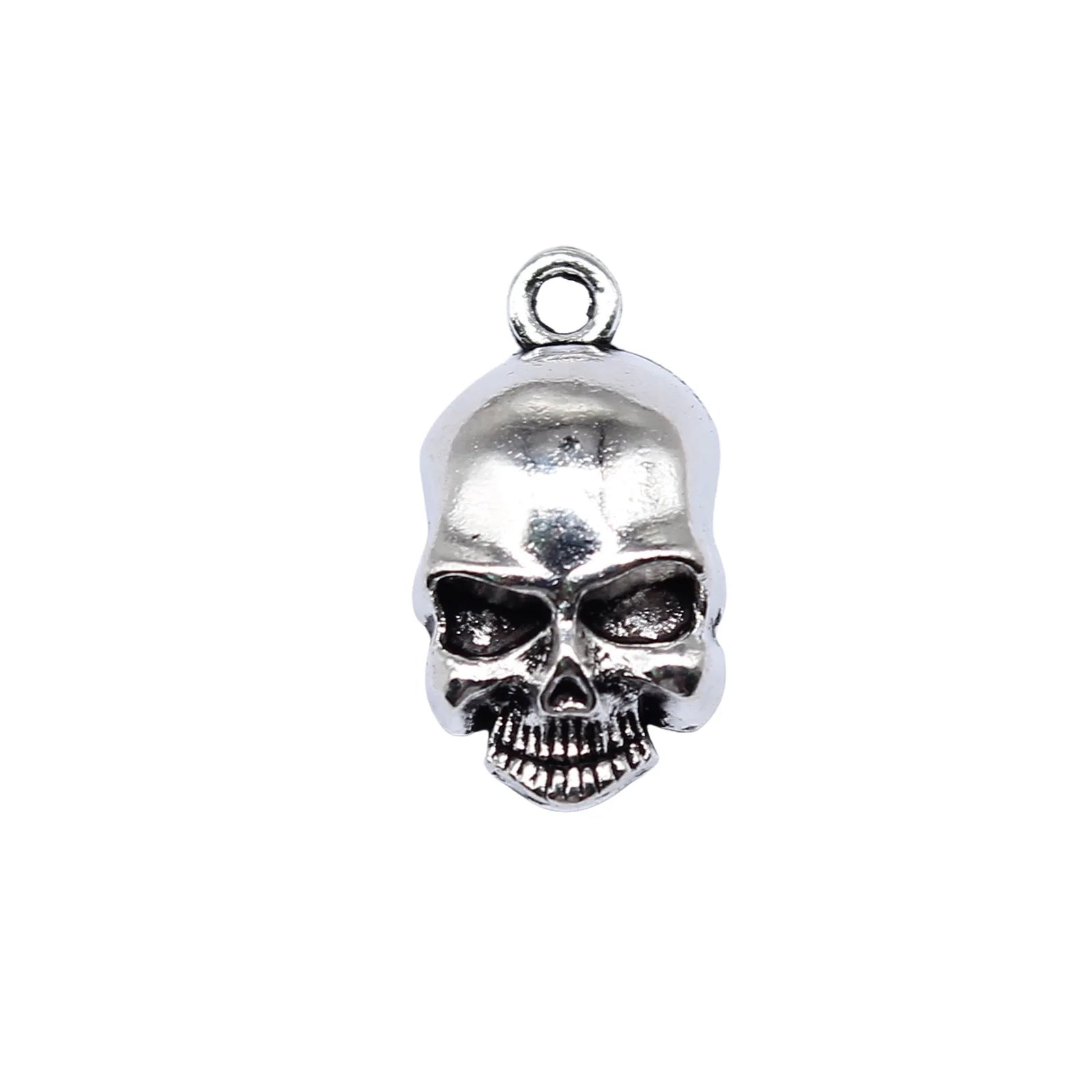 18x10mm 1.2g Antique Silver Zinc Alloy Skull Charm Pendant for DIY Necklace Bracelet Jewelry Making