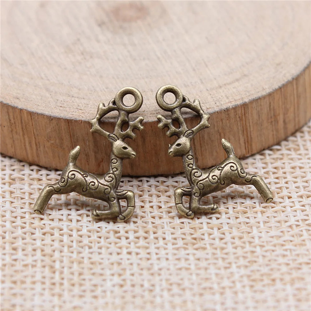 22x14mm 0.8g Zinc Alloy Reindeer charm pendant for Christmas DIY necklace bracelet jewelry making