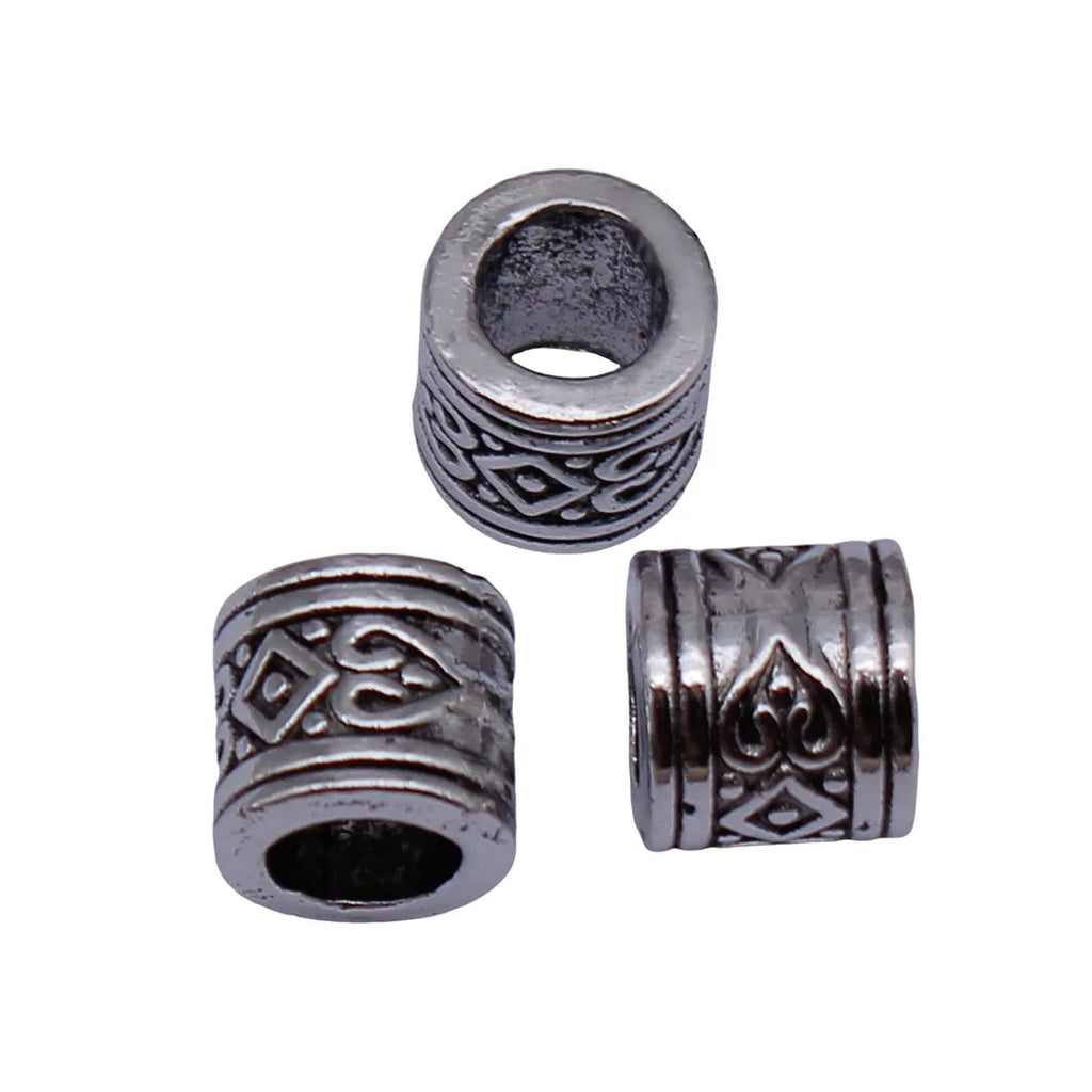 7.6x7.6x7mm 1g Multicolor Zinc Alloy Diamond Heart Pattern Large Hole Spacer Beads for DIY Bracelets
