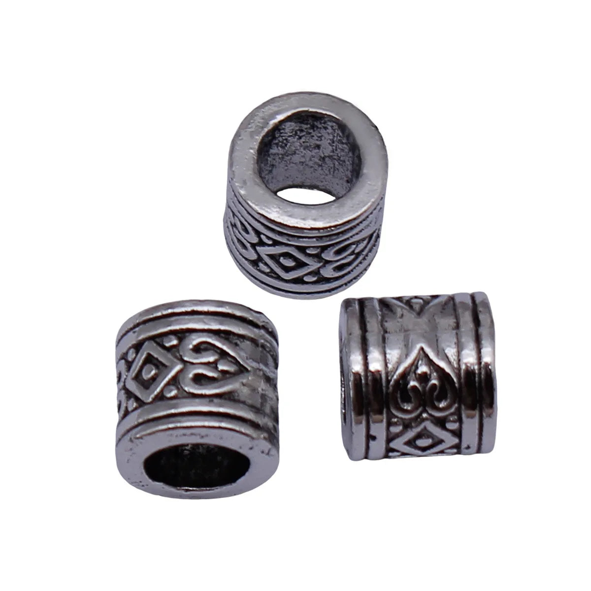 7.6x7.6x7mm 1g Multicolor Zinc Alloy Diamond Heart Pattern Large Hole Spacer Beads for DIY Bracelets