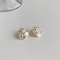 Luxury Flower Stud Earrings 14K Plated Metal Drip Oil Fashion Jewelry