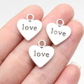 19x16mm 1.9g Multicolor Zinc Alloy Double Sided LOVE Heart Charm Pendant for DIY Jewelry Making