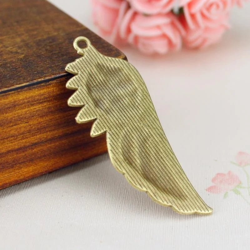 58x22MM Zinc Alloy Wing Feather Charm Pendant for DIY Necklace Bracelet Jewelry Making