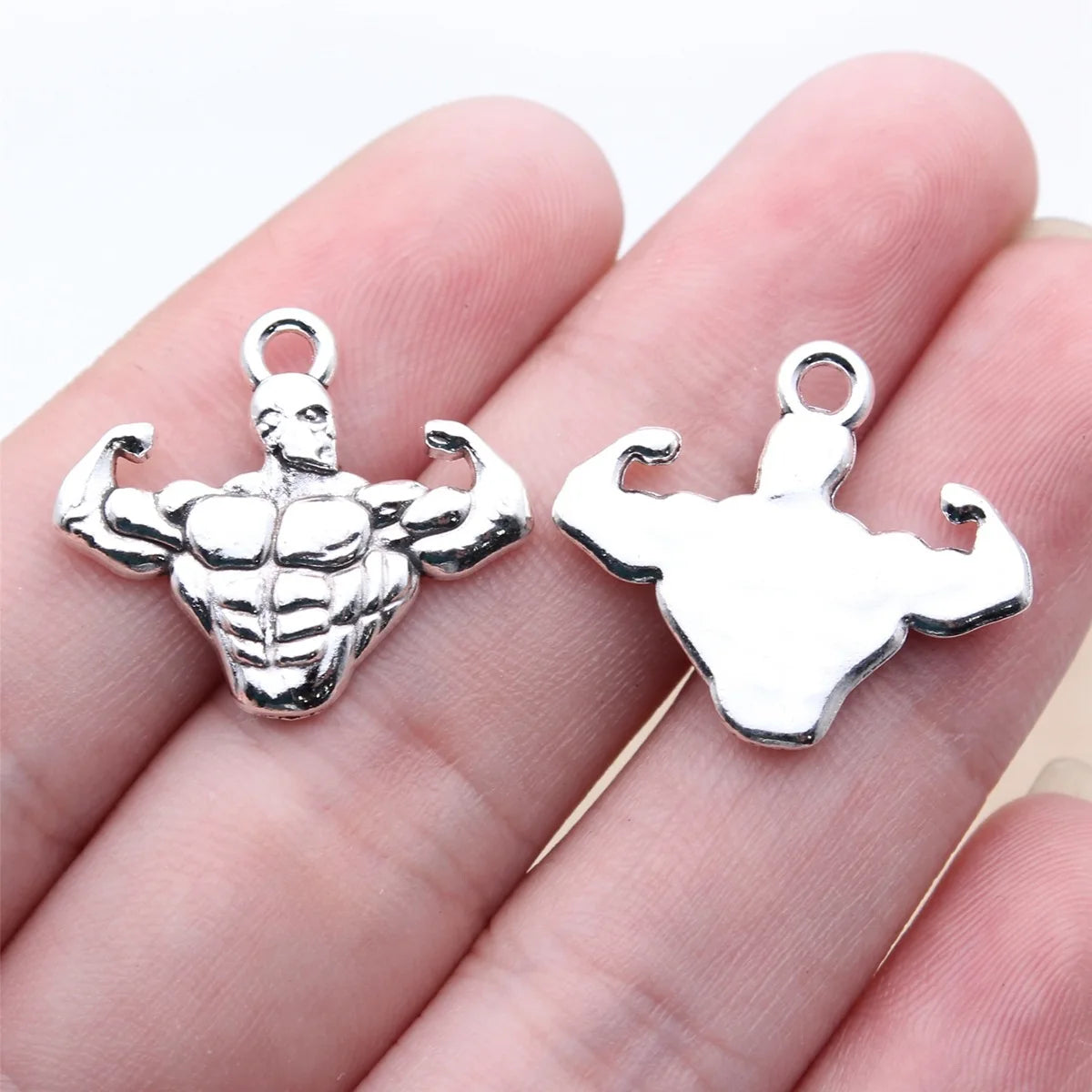 23x20mm 2.5g Antique Silver Zinc Alloy Muscle Man Charm Pendant for Necklace Bracelet Jewelry Making