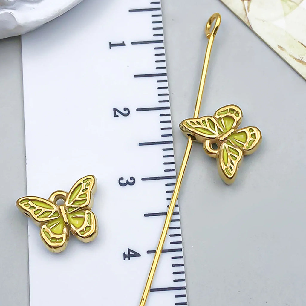 Enamel Stainless Steel Butterfly Spacer Beads for Bracelet Necklace Keychain DIY