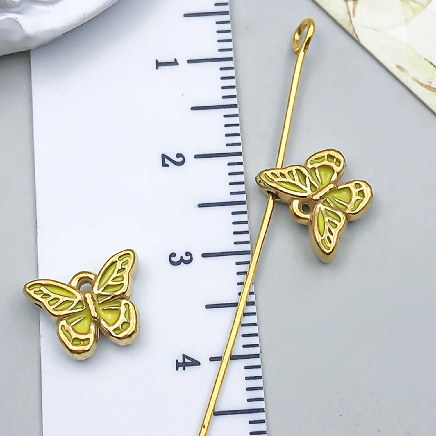 Enamel Stainless Steel Butterfly Spacer Beads for Bracelet Necklace Keychain DIY