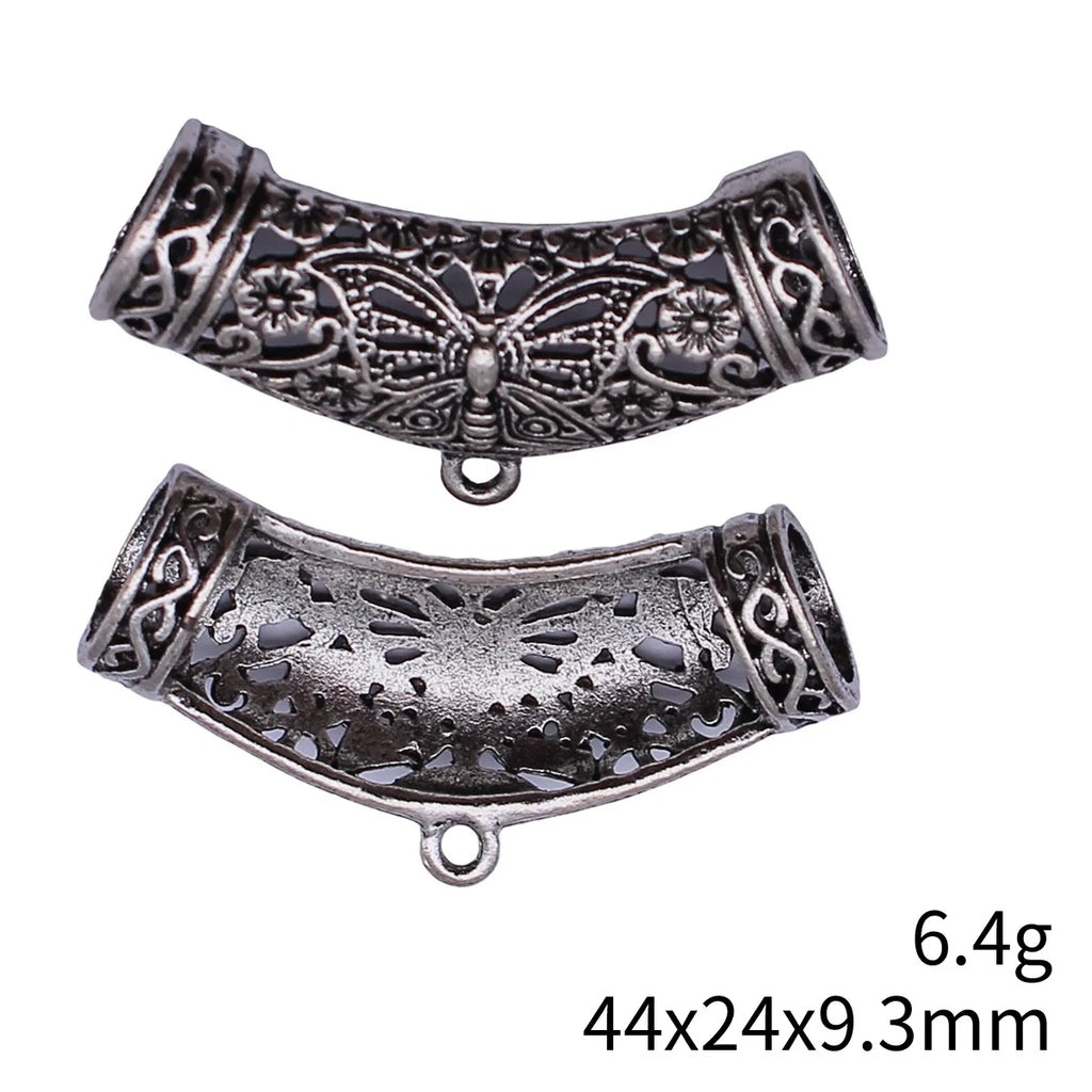 44x24x9.3mm 6.4g Antique Silver Tone Zinc Alloy Butterfly Connector Charm for DIY Necklace Jewelry Making