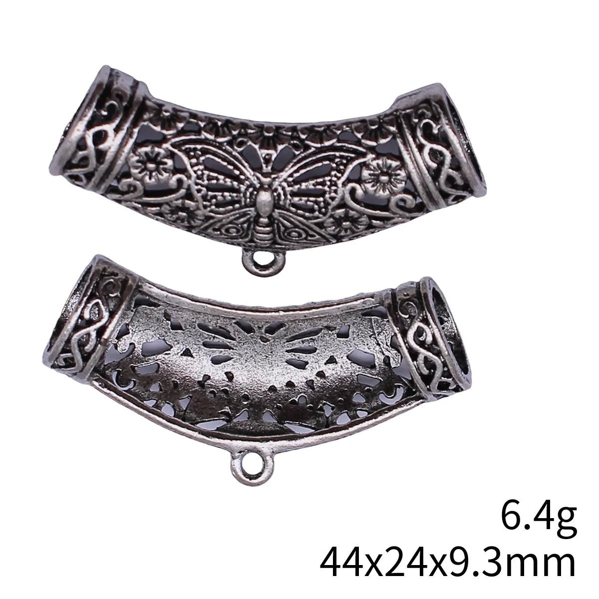 44x24x9.3mm 6.4g Antique Silver Tone Zinc Alloy Butterfly Connector Charm for DIY Necklace Jewelry Making
