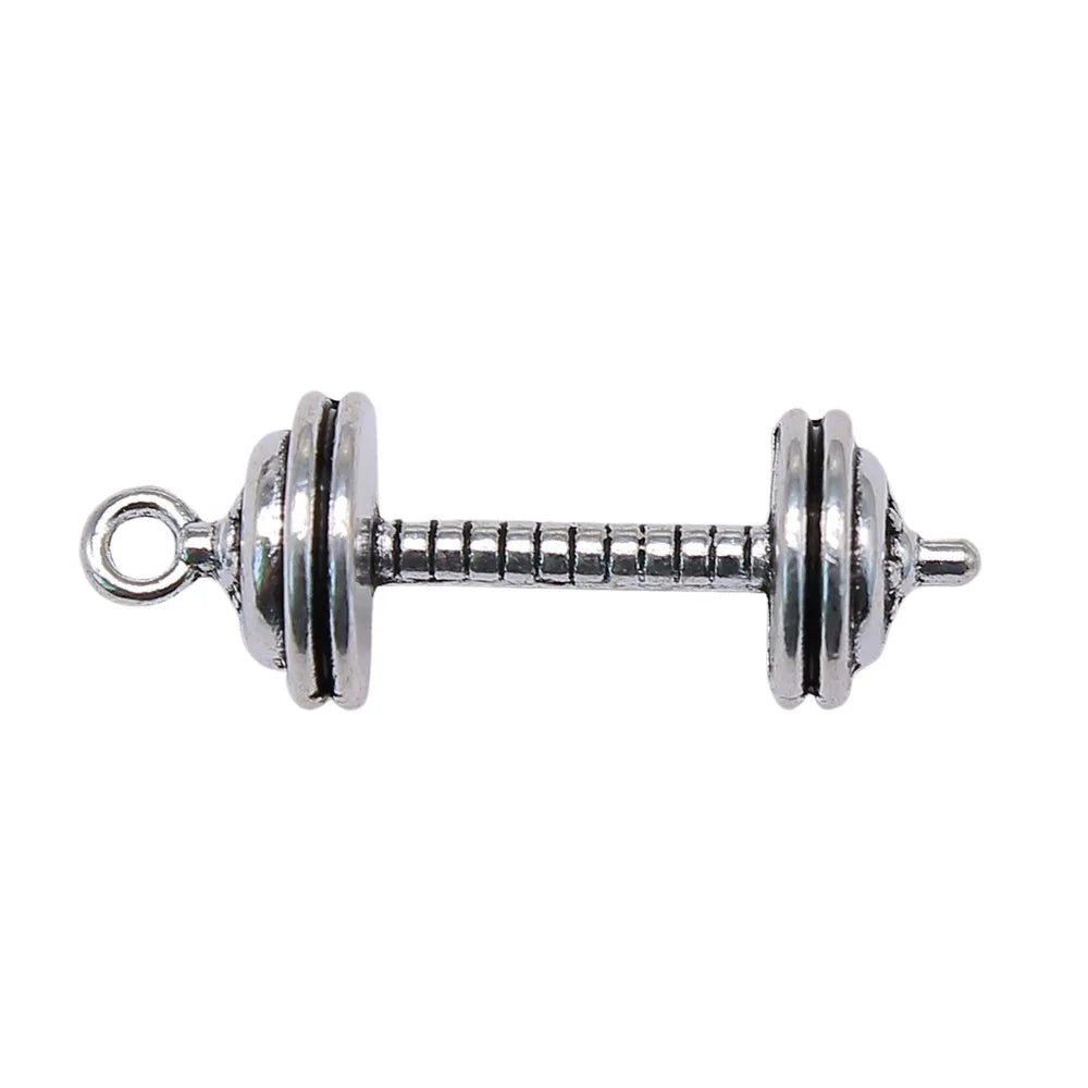 34x11x11mm 5.9g Multicolor Zinc Alloy Barbell Charm Pendant for DIY Bracelet Necklace Jewelry Making