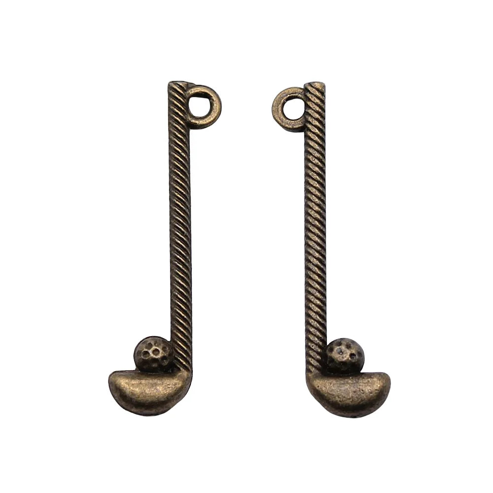 32x8mm 1.2g Multicolor Zinc Alloy Golf Club Charm Pendant for DIY Sports Necklace Bracelet Making