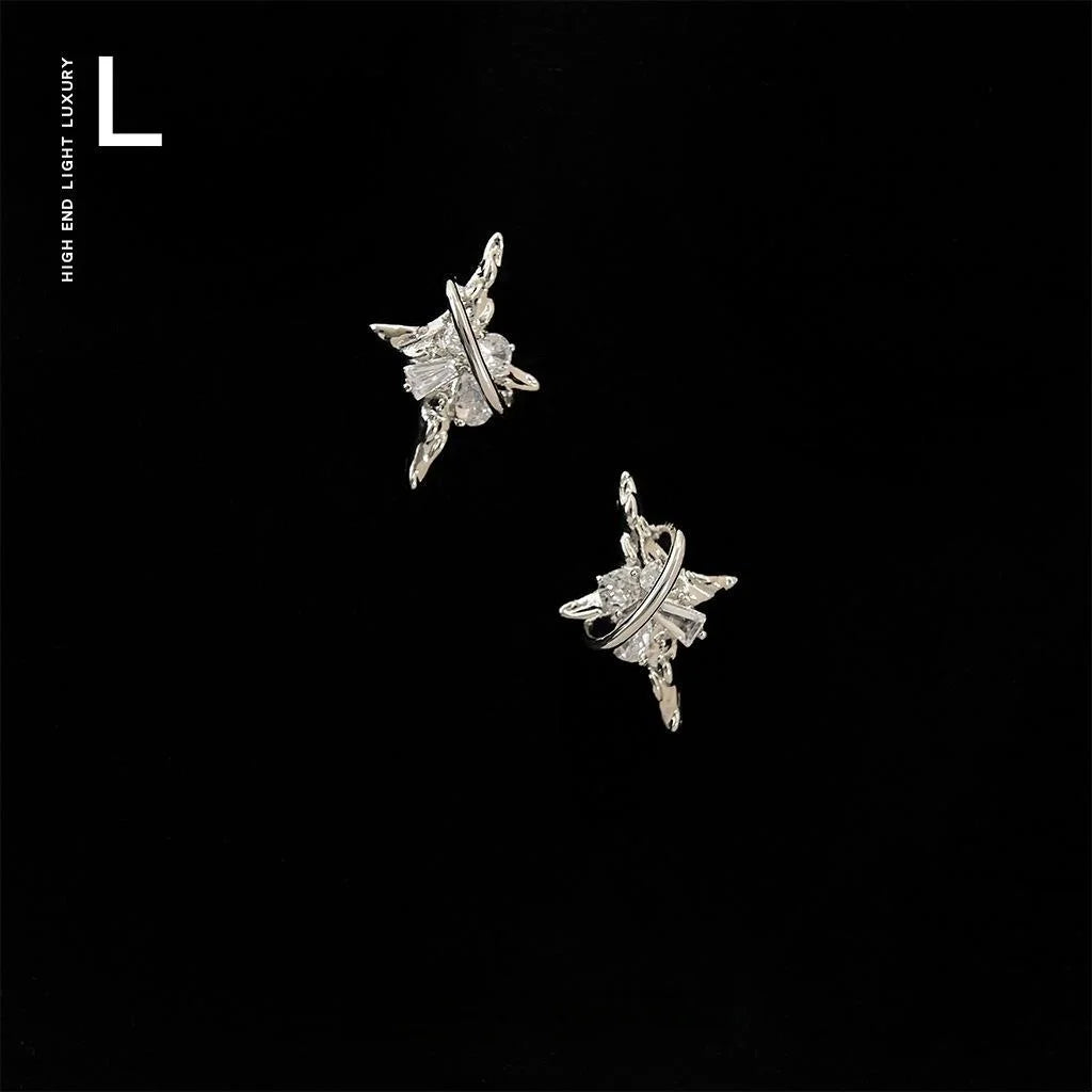 Original Design Copper Micro Pave Zircon Star Planet Stud Earrings For Women