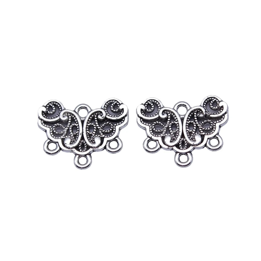 18x15mm 1.15g Antique Silver Zinc Alloy Earring Connector Charm for DIY Earrings and Jewelry Making