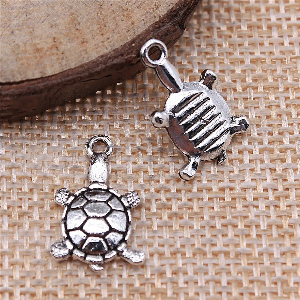 18x11mm 1.1g Multicolor Zinc Alloy Turtle Charm Pendant for DIY Bracelet Necklace Jewelry Making