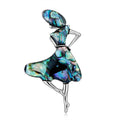 Elegant Mother Of Pearl Dancing Girl Brooch, Alloy Shell Lapel Pin Corsage For Suit Accessory Gift
