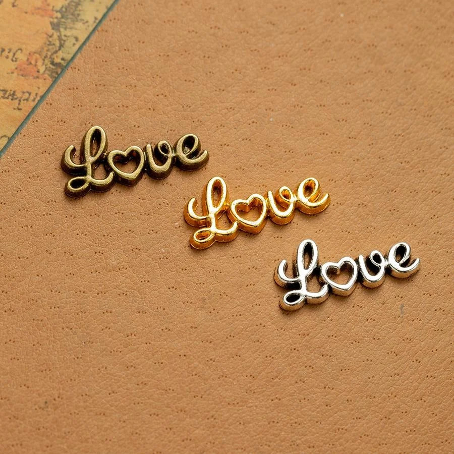 21x10MM Zinc Alloy Letter Heart Charm Pendant for DIY Necklace Bracelet Jewelry Making