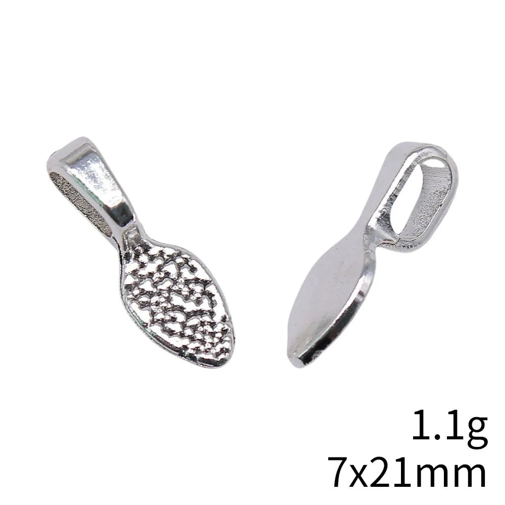 7x21mm 1.1g Antique Silver Zinc Alloy Pendant Bail Jewelry Findings for DIY Charm Necklace Making