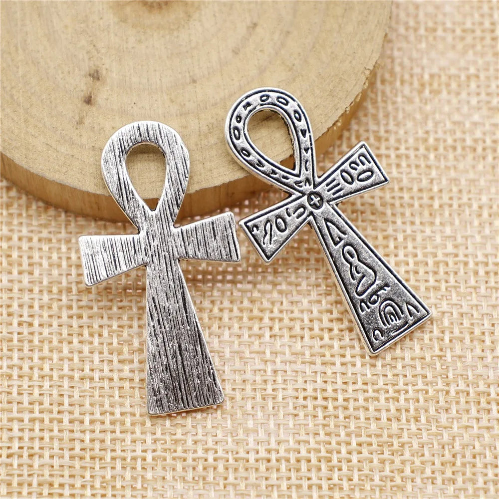 39x21mm 3.2g Antique Silver Zinc Alloy Cross Charm Pendant for DIY Necklace Bracelet Jewelry Making