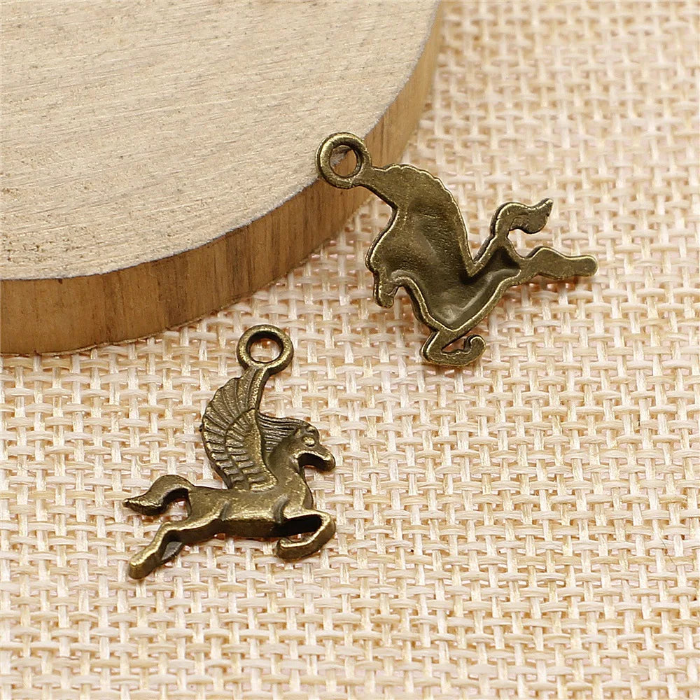 20x15mm 0.9g Multicolor Zinc Alloy Pegasus Charm Pendant for DIY Cute Animal Necklace Bracelet