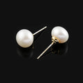 Elegant Round Freshwater Pearl Stud & Clip On No Piercing Minimalist Women's Fashion Earrings