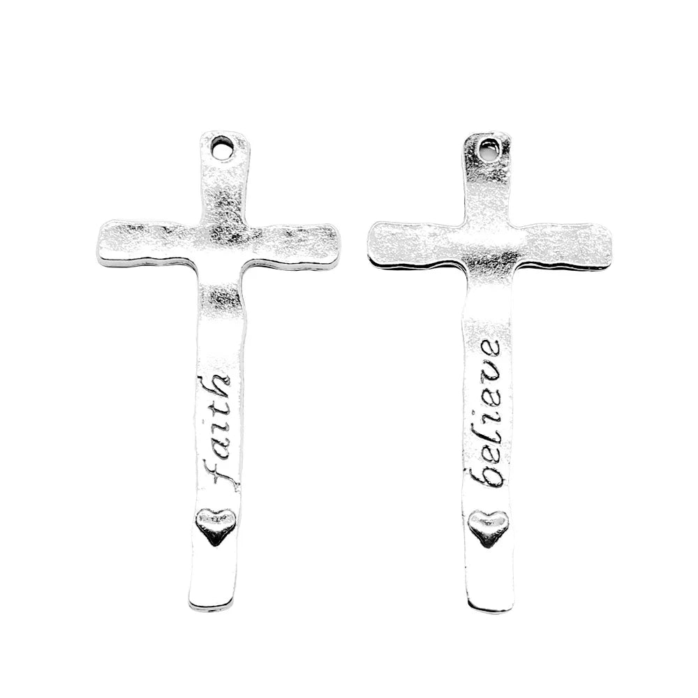 47x23mm 2.6g Zinc Alloy Cross Charm Pendant for DIY Necklace Bracelet Jewelry Making Accessories