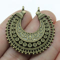 38x37mm 5g Multicolor Zinc Alloy Half Moon Earring Connector Charms for DIY Earrings Jewelry Making