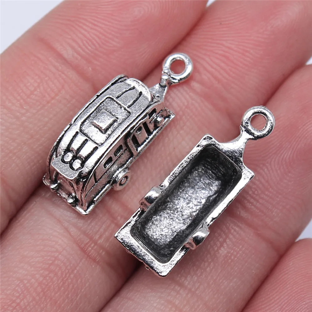 27x8mm 3.5g Antique Silver Zinc Alloy RV Camper Charm Pendant for DIY Travel Jewelry Making