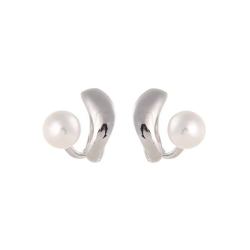 Elegant French Pearl Ear Cuff Stud & Clip On No Piercing Gold Alloy Ear Bone Wrap Earrings