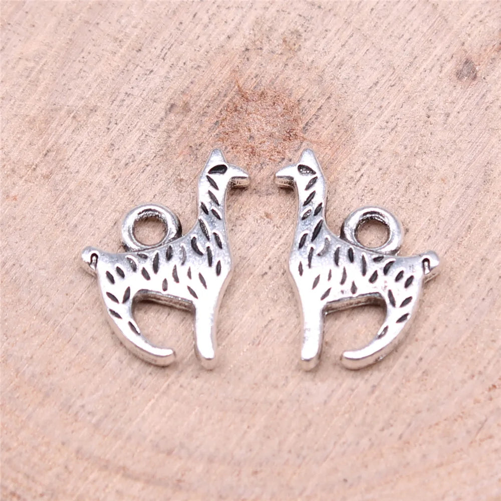 16x12mm 1g Antique Silver Zinc Alloy Alpaca Charm Pendant for DIY Necklace Bracelet Making