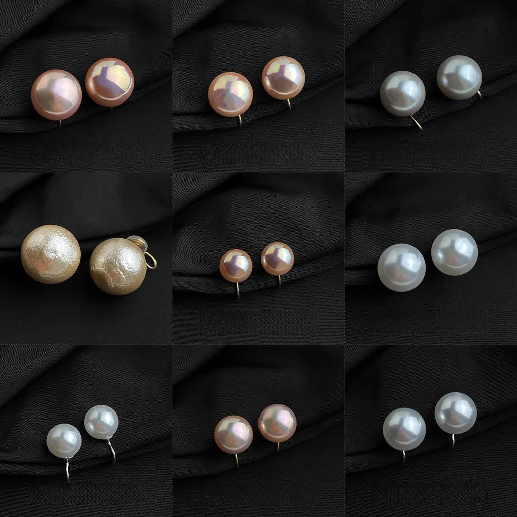 Gold Plated Faux Pearl Spiral Clip On Drop Earrings No Piercing Geometric Round Luxury Jewelry
