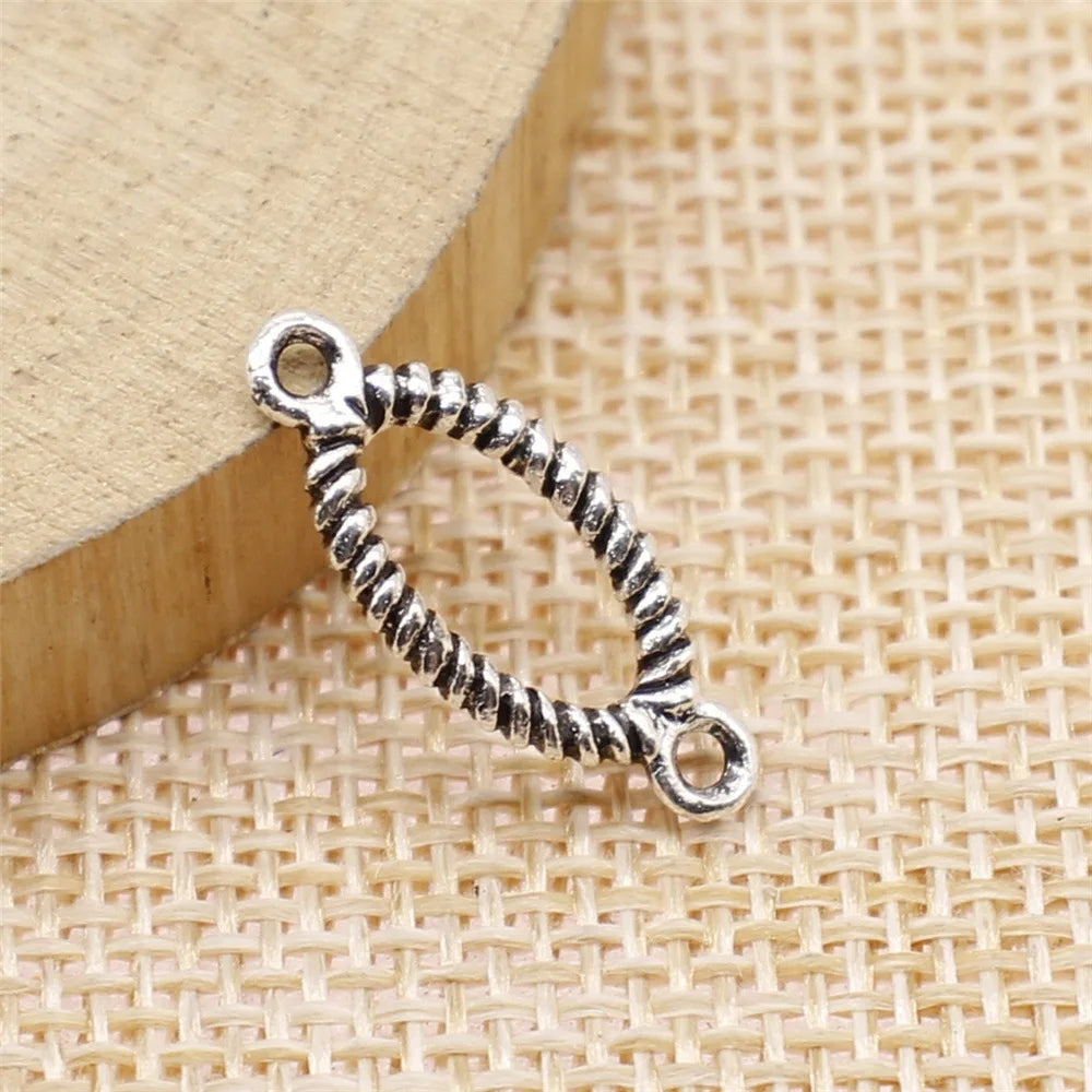 20x9mm 0.7g Multicolor Zinc Alloy Oval Twisted Ring Connector Charm for DIY Bracelet Making