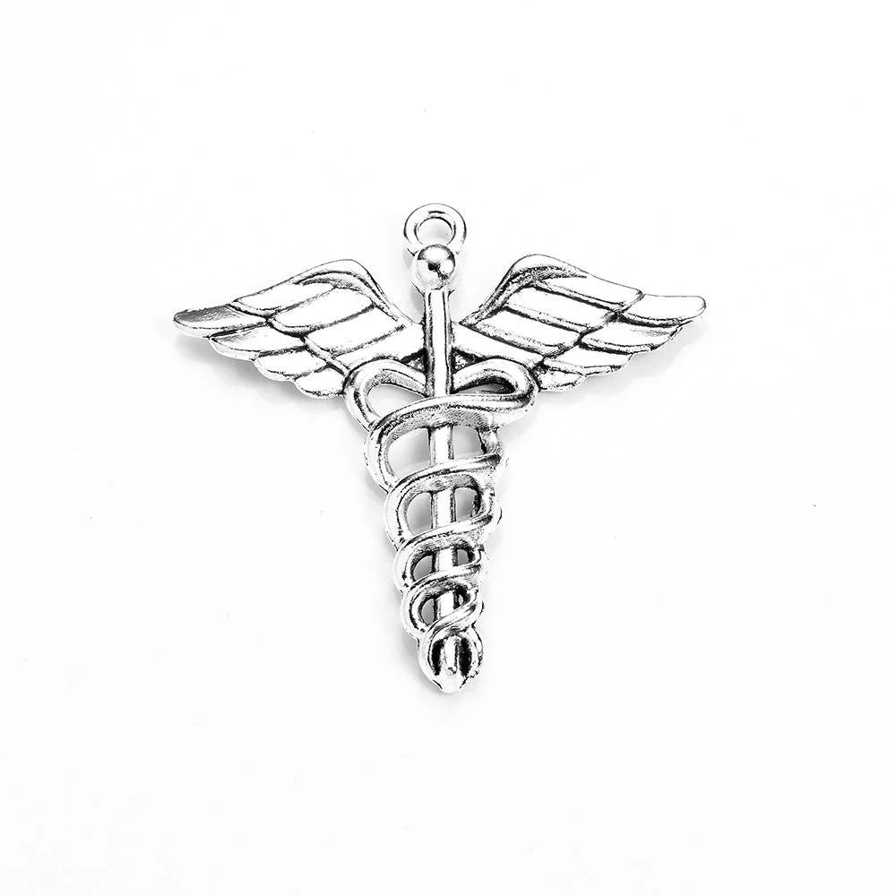 40MM Antique Silver Zinc Alloy Wing Charm Pendant for DIY Necklace Bracelet Jewelry Making