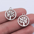 17x17mm 0.95g Multicolor Zinc Alloy Tree of Life Charm Pendant for DIY Bracelet Necklace Making
