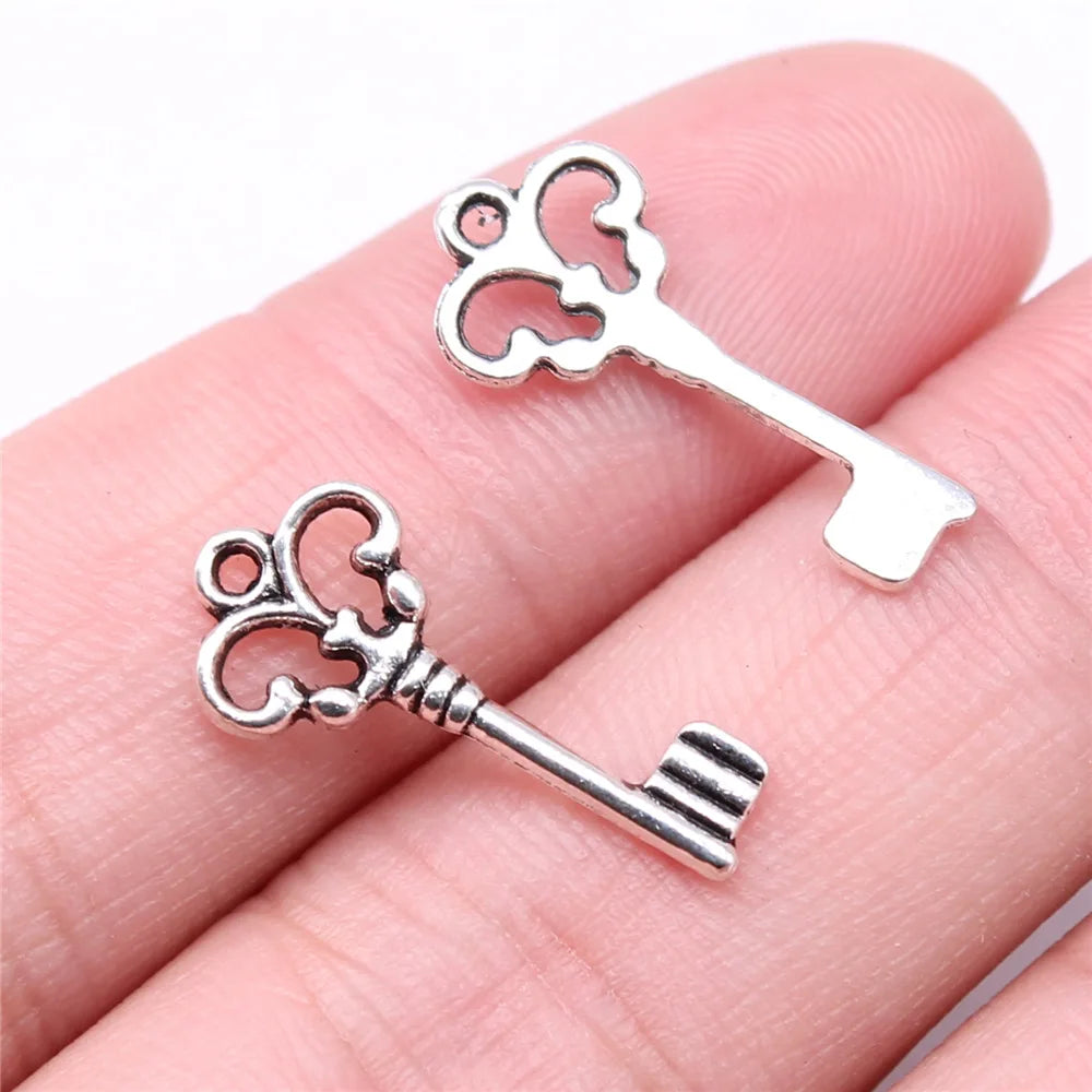 21x10mm 0.5g Multicolor Zinc Alloy Key Charm Pendant for DIY Bracelet Necklace Jewelry Making