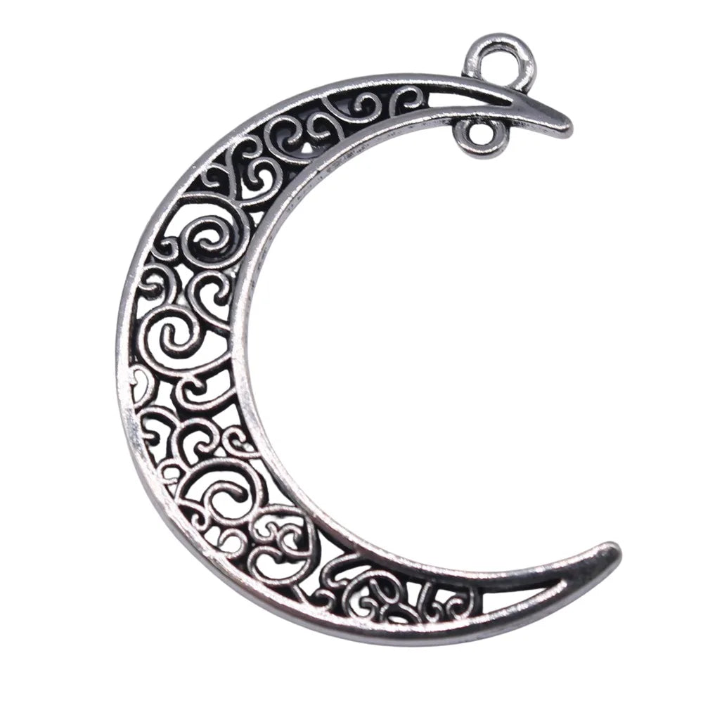 41x35mm 2.6g Multicolor Zinc Alloy Crescent Moon Connector Charm for DIY Necklace Bracelet Making