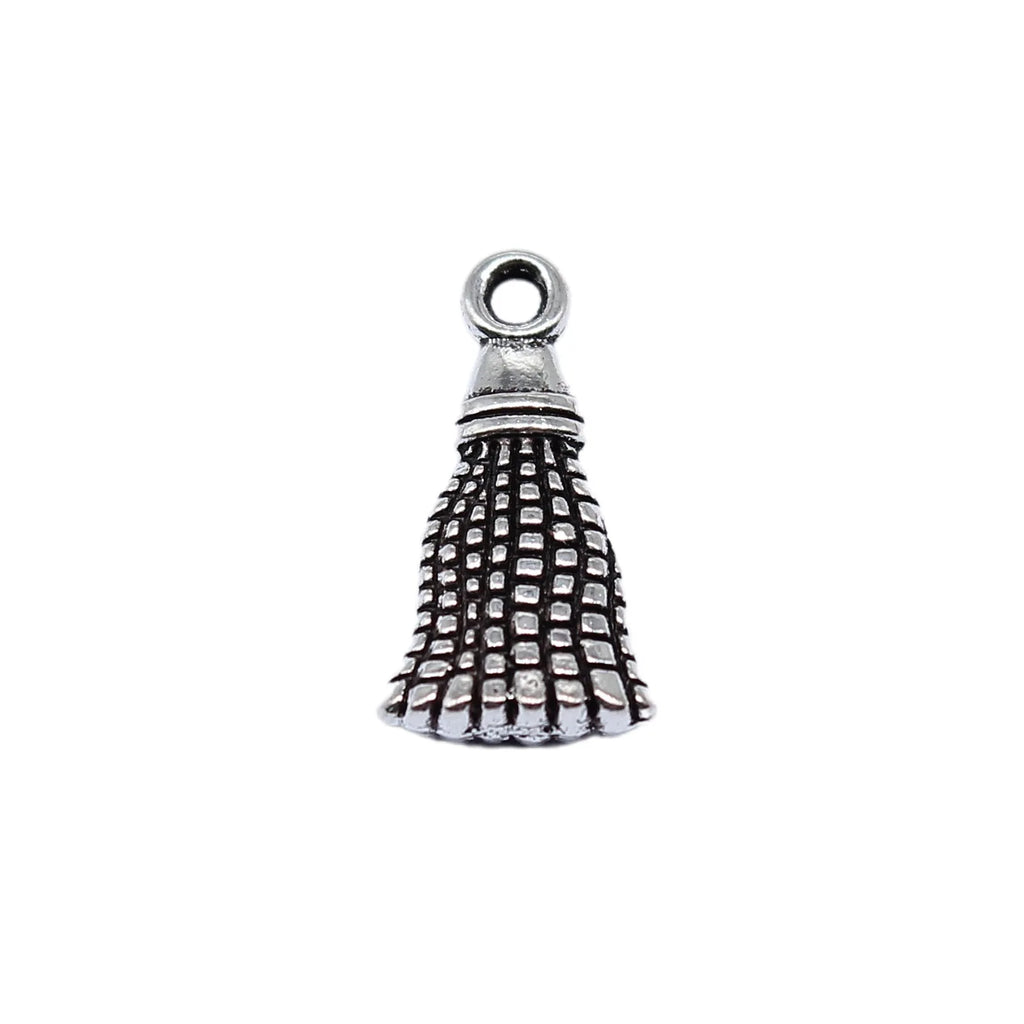 13x7mm 0.47g Antique Silver Zinc Alloy Faux Tassel Charm Pendant for DIY Necklace Bracelet Making