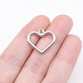 17x19mm 1.2g Multicolor Zinc Alloy Hollow Heart Charm Pendant for DIY Necklace Bracelet Making