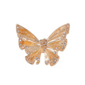 Elegant Gold Alloy Enamel Butterfly Brooch With Rhinestones, Women's Lapel Pin Suit Accessory Gift