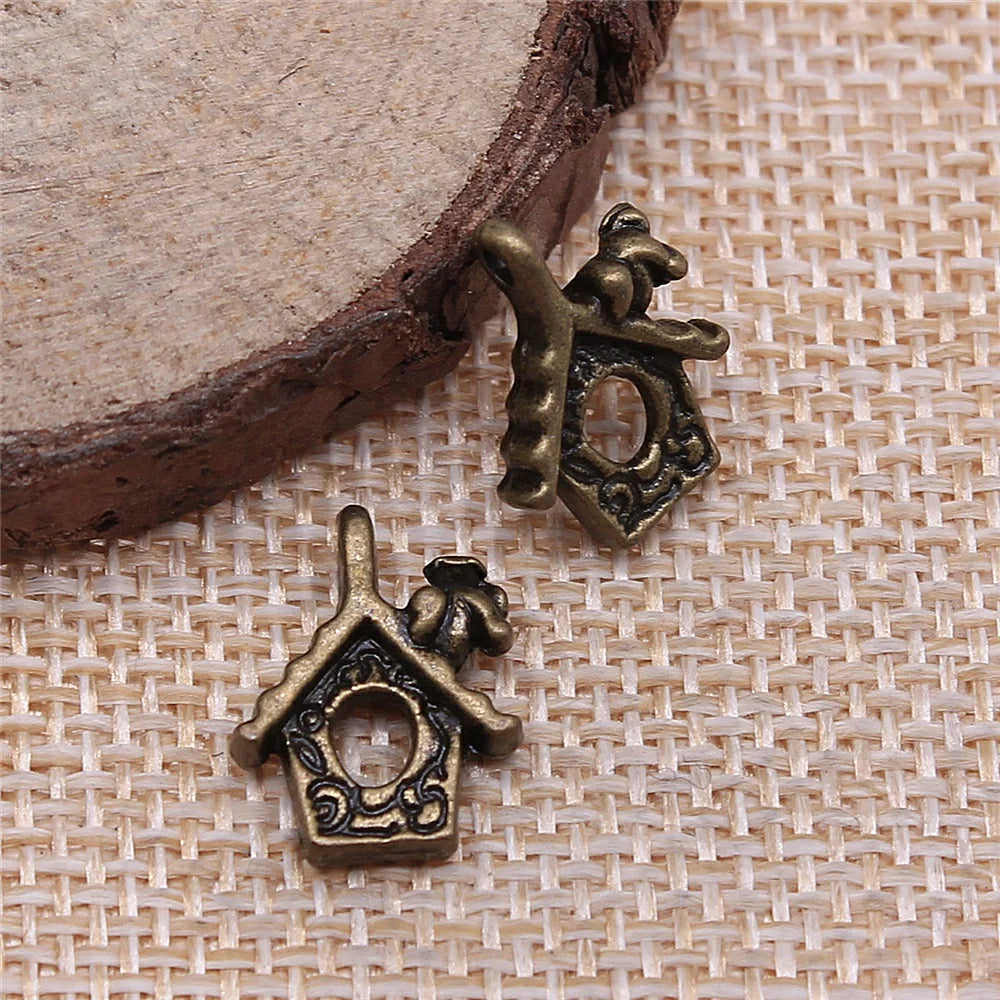 17x15mm 1g Antique Bronze Zinc Alloy Birdcage Bird Charm Pendant for DIY Necklace Bracelet Jewelry Making