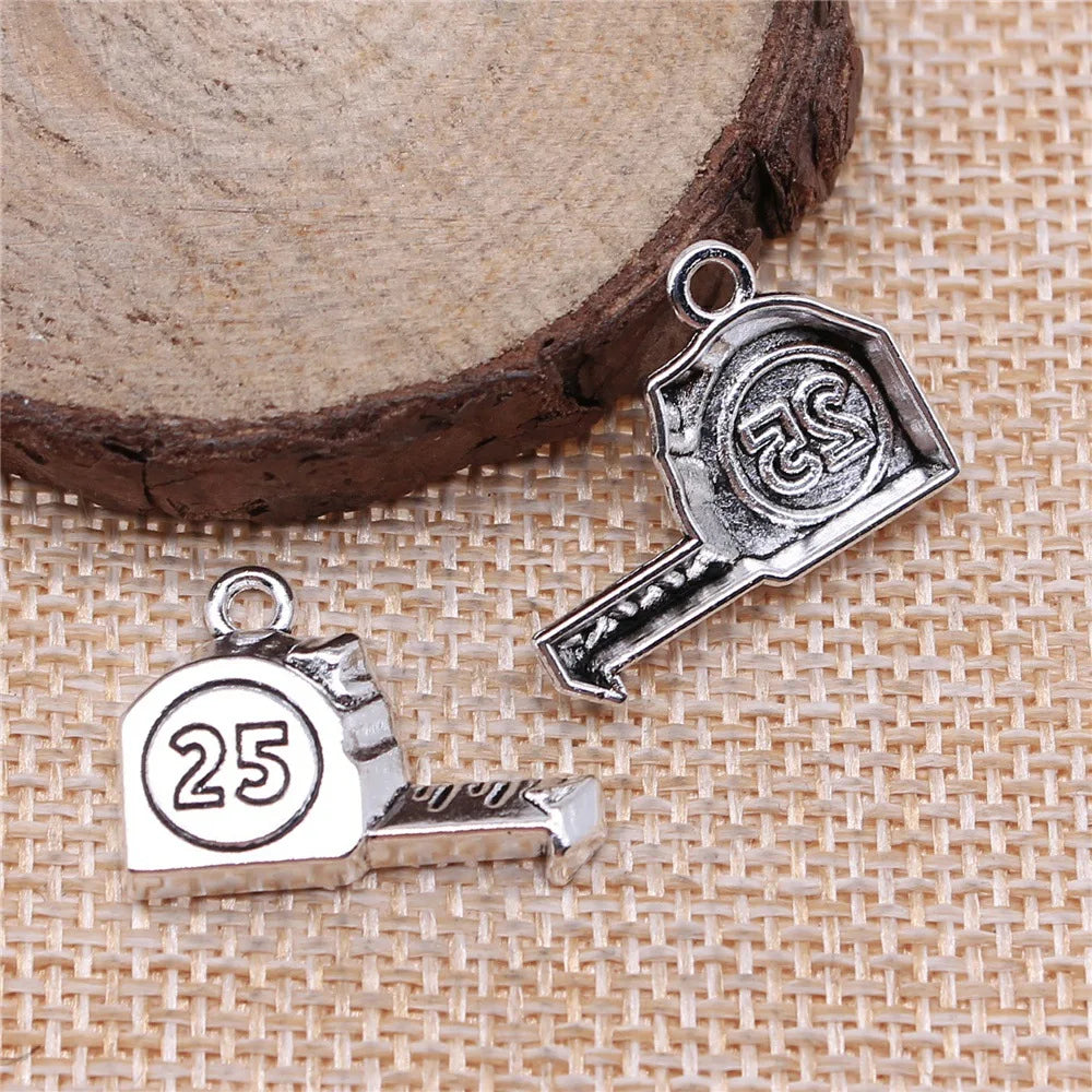 23x16mm 1.9g Multicolor Zinc Alloy Measuring Tape Charm Pendant for DIY Bracelet Necklace Making