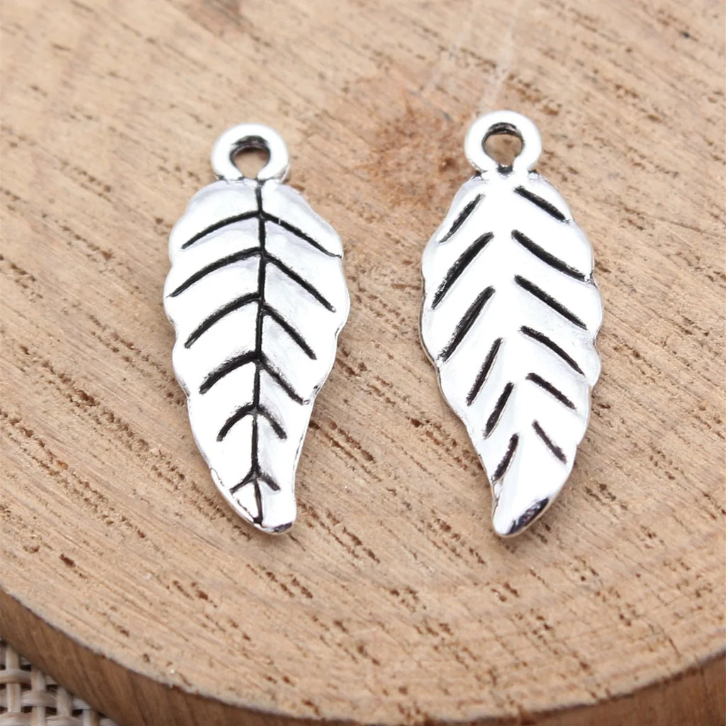 25x10mm 0.88g Multicolor Zinc Alloy Leaf Charm Pendant for DIY Earrings Necklace Jewelry Making