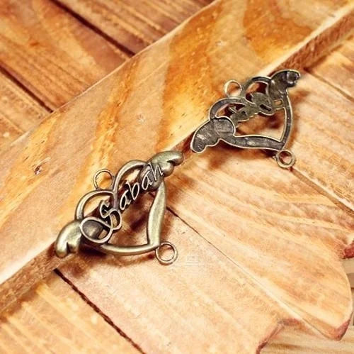 36x25MM Antique Silver Zinc Alloy Wing Heart Charm Pendant for DIY Necklace Bracelet Jewelry Making
