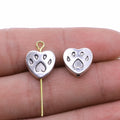 11x11mm 1.6g Antique Silver Zinc Alloy Heart Paw Loose Metal Beads for DIY Bracelet Making