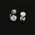 Elegant Spiral Disc Rose Cut Zircon Alloy Stud & Clip On No Piercing Women's Fashion Earrings