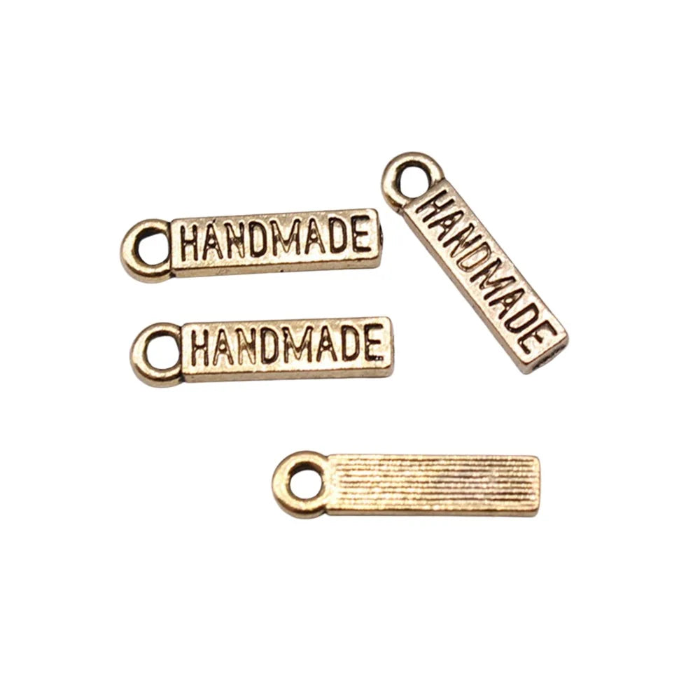 15x4mm 0.5g Antique Gold Zinc Alloy handmade Letter Charm Pendant for DIY Jewelry Making