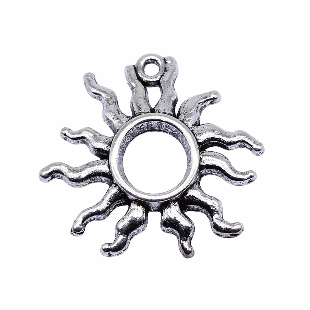 25x24mm 3g Multicolor Zinc Alloy Sun Charm Pendant for DIY Necklace Bracelet Jewelry Making